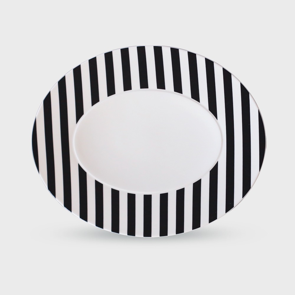 [화이트블룸] Black Edition Oval Platter