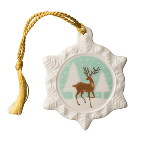 [Belleek] Reindeer Snowflake Ornament