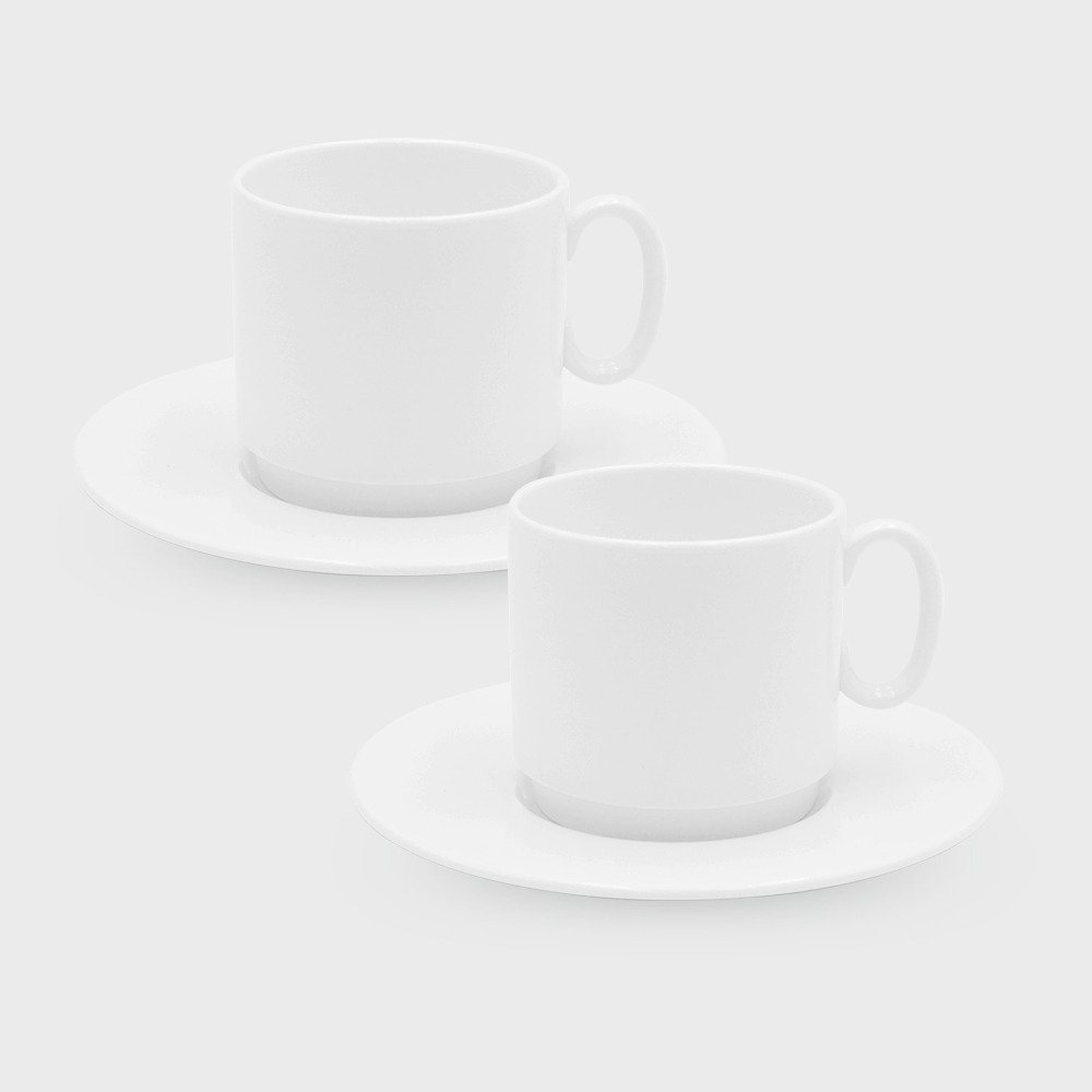 [화이트블룸] stacking coffee cup / saucer 2(4)p